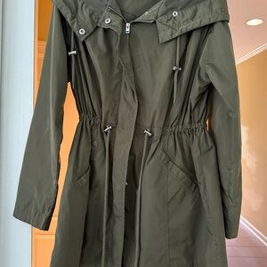 Merona Olive Hooded Drawstring Trench Coat